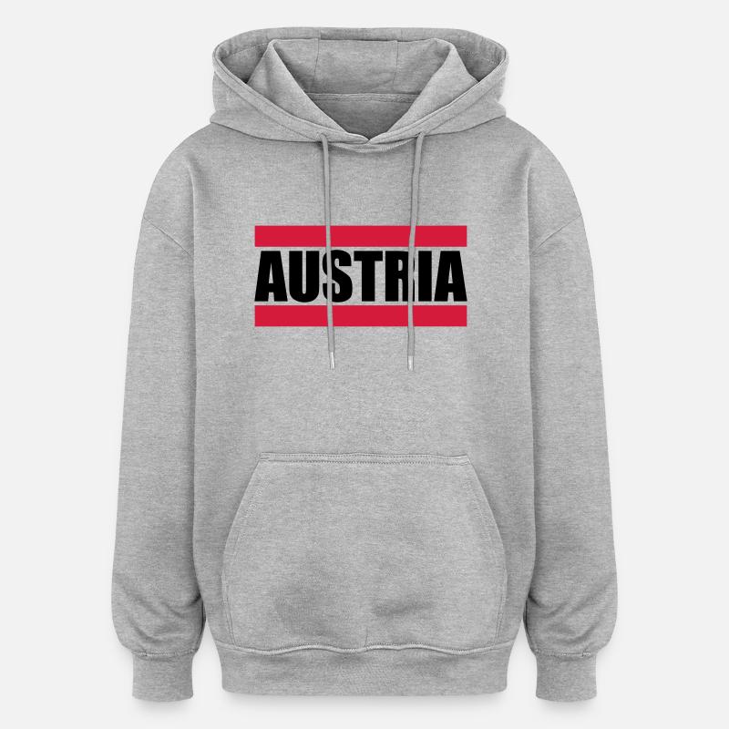 Cool Austria Design - Sweat à capuche oversize unisexe - gris chiné