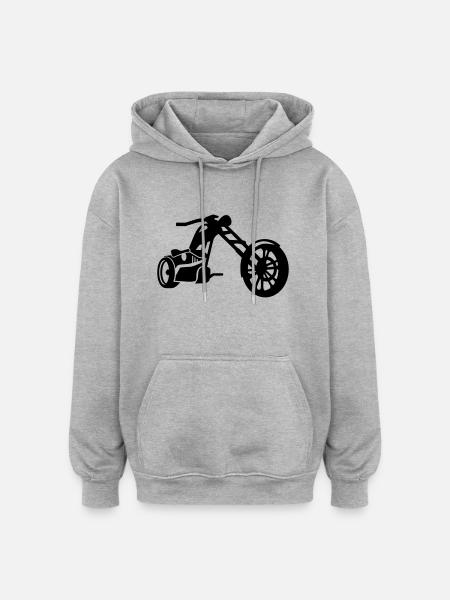 Motocycle - Sweat à capuche oversize unisexe - gris chiné