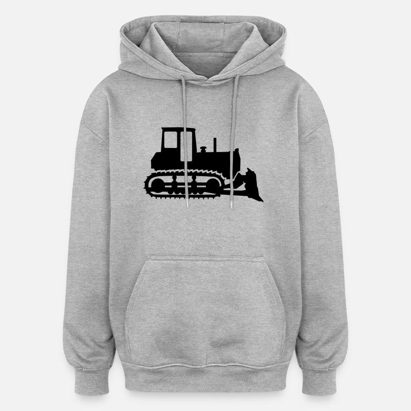 Bulldozer - Sweat à capuche oversize unisexe - gris chiné