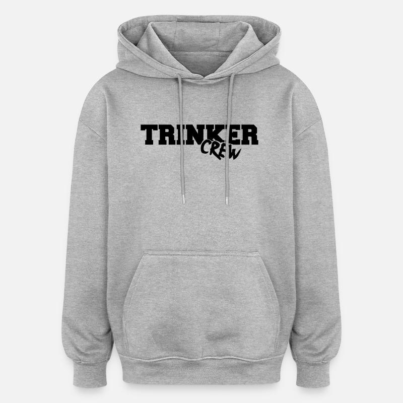 trinker_crew - Oversized Unisex Hoodie - Grau meliert