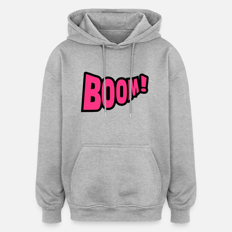 Boom - Sweat à capuche oversize unisexe - gris chiné