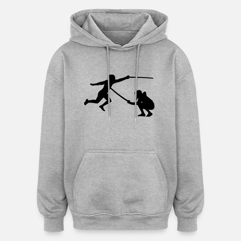 Escrime - Sweat à capuche oversize unisexe - gris chiné