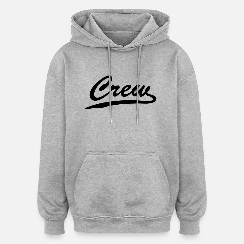 crew - Oversized Unisex Hoodie - Grau meliert