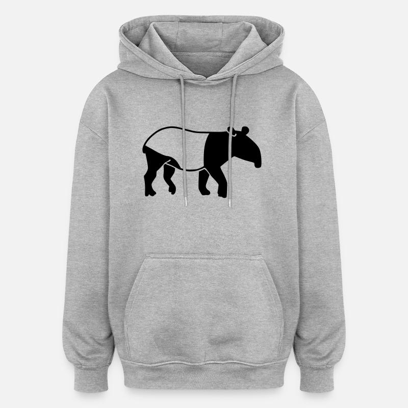 Tapir - Sweat à capuche oversize unisexe - gris chiné