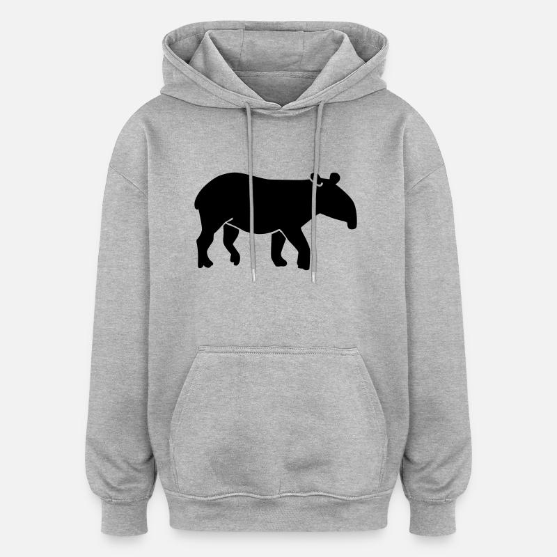 Tapir - Sweat à capuche oversize unisexe - gris chiné