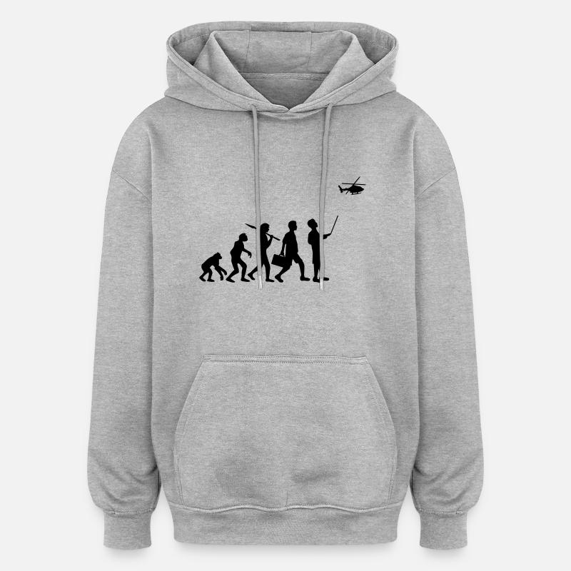 Evolution remote controlled model helicopter - Oversized Unisex Hoodie - heather grey