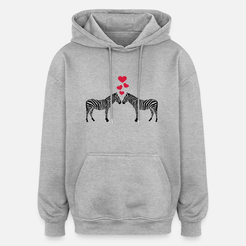 Zebra - Oversized Unisex Hoodie - heather grey