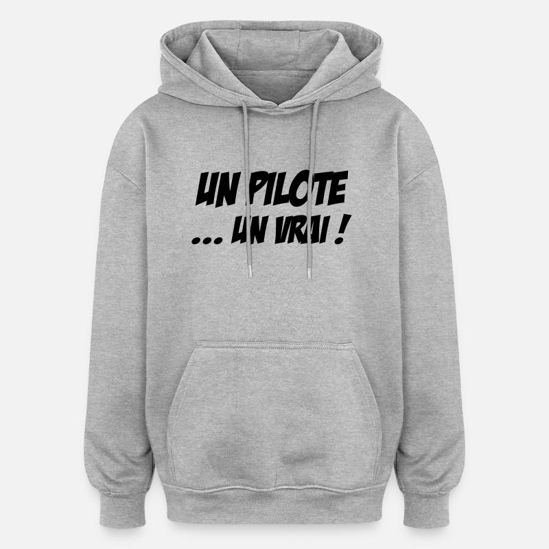 Rennfahrer / Pilot / Auto / Luftfahrt / Luft - Oversized Unisex Hoodie - Grau meliert