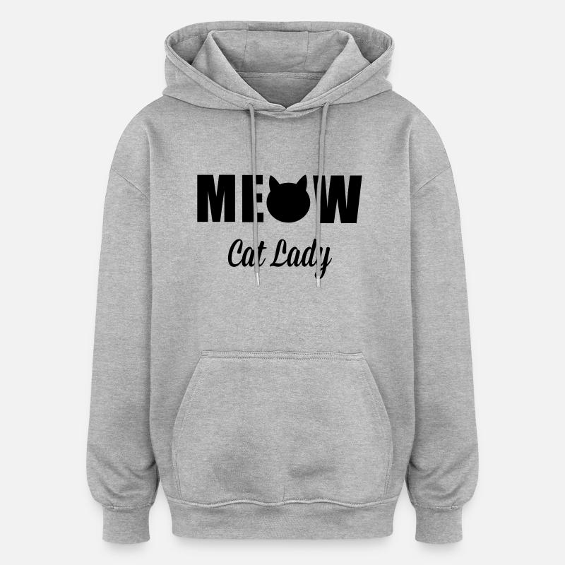 Cats - Sweat à capuche oversize unisexe - gris chiné