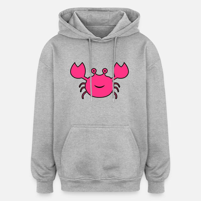krabbe02 - Sweat à capuche oversize unisexe - gris chiné