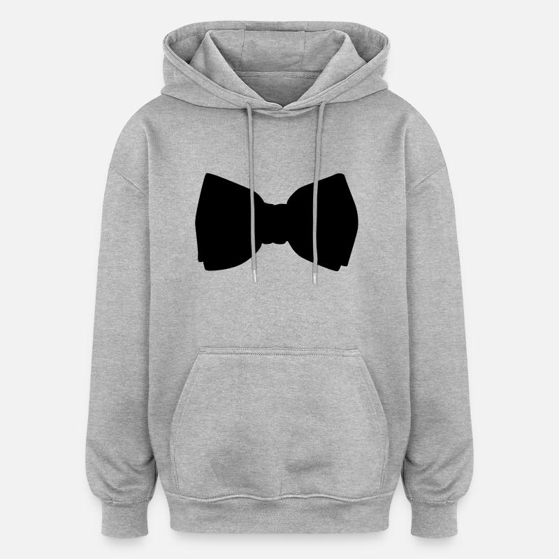 nœud papillon - Sweat à capuche oversize unisexe - gris chiné