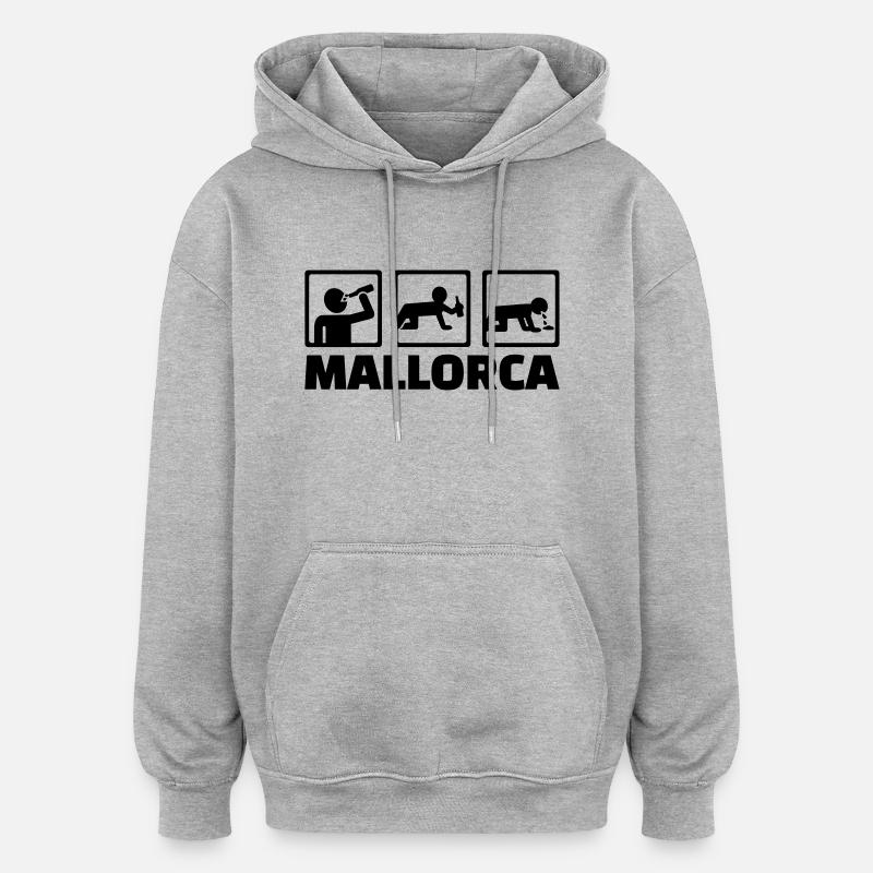 Mallorca - Sweat à capuche oversize unisexe - gris chiné