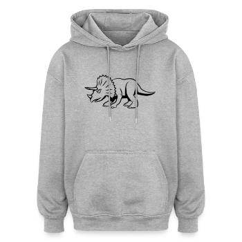 Saurier dinosaurier Pentaceratops - Oversized Unisex Hoodie - Grau meliert - Vorne - Noah (186cm)
