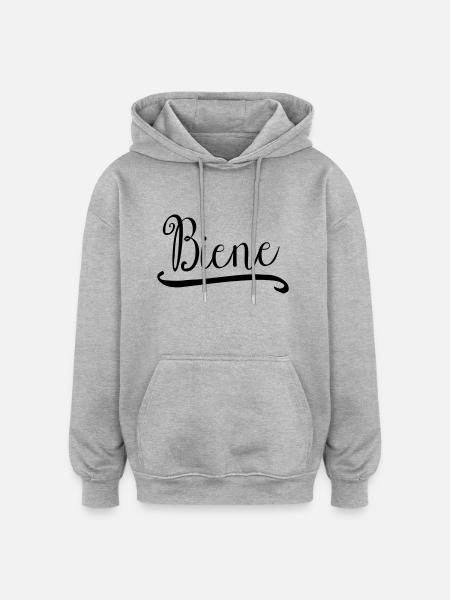 biene_1 - Oversized Unisex Hoodie - Grau meliert