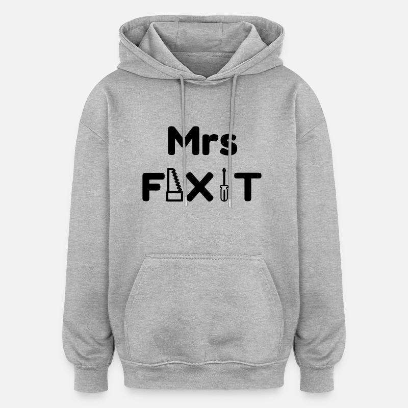 Outil / Réparer / Bricolage / Bricoleur - Sweat à capuche oversize unisexe - gris chiné