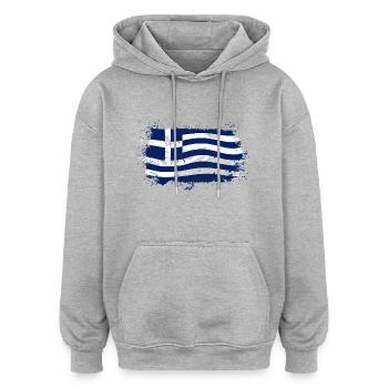 Greece Flag - Oversized Unisex Hoodie - Grau meliert - Vorne - Noah (186cm)