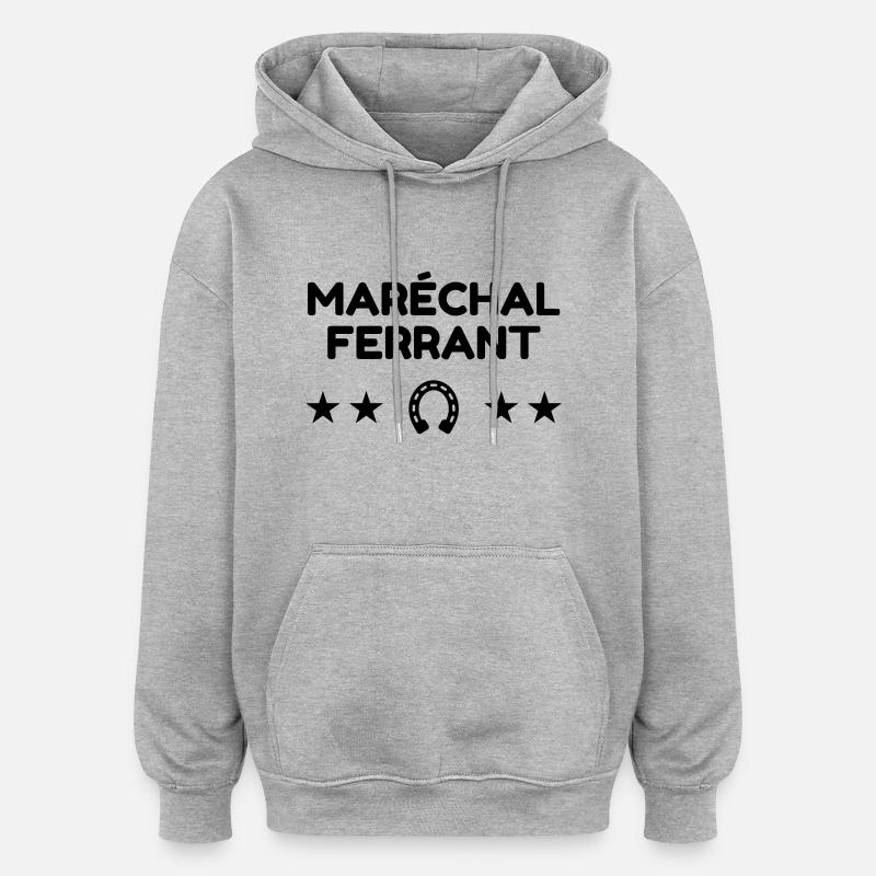 Maréchal-Ferrant / Maréchal ferrant / Métier / Job - Sweat à capuche oversize unisexe - gris chiné