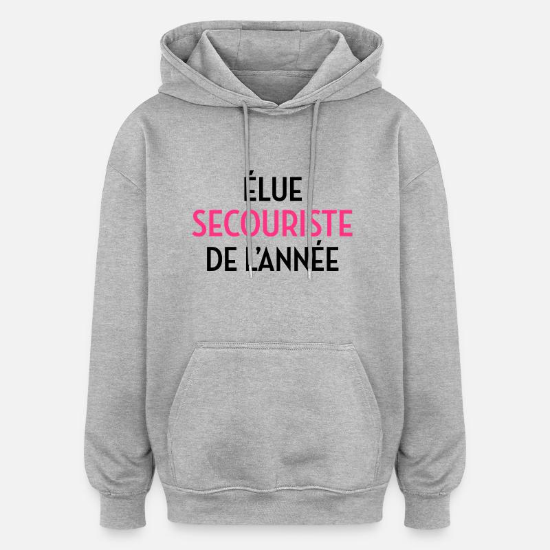 Secourisme / Secouriste / Secours / Secourir - Sweat à capuche oversize unisexe - gris chiné