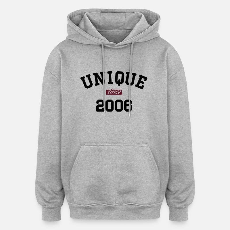 uni2006 - Sweat à capuche oversize unisexe - gris chiné