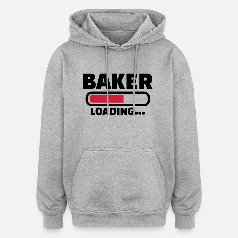 Boulanger - Sweat à capuche oversize unisexe - gris chiné