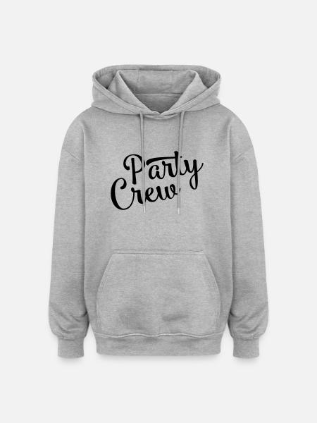 party crew design - Oversized Unisex Hoodie - Grau meliert