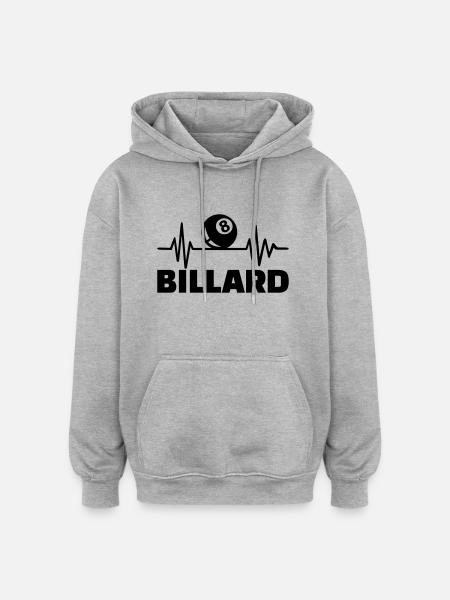 Billard - Oversized Unisex Hoodie - Grau meliert