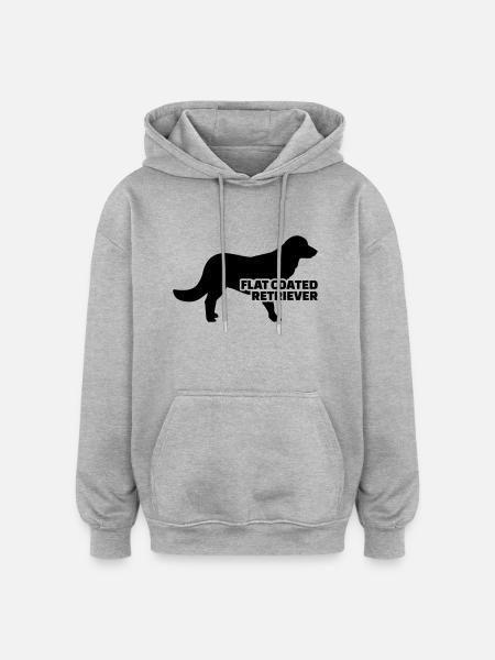 Flat Coated Retriever - Oversized Unisex Hoodie - heather grey