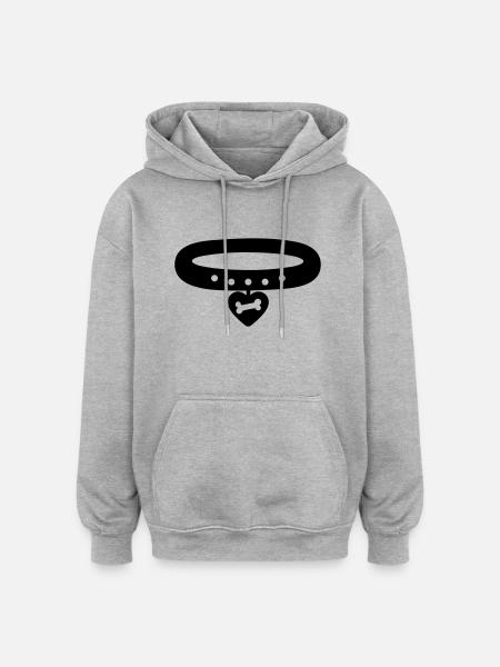 collar - Oversized Unisex Hoodie - heather grey