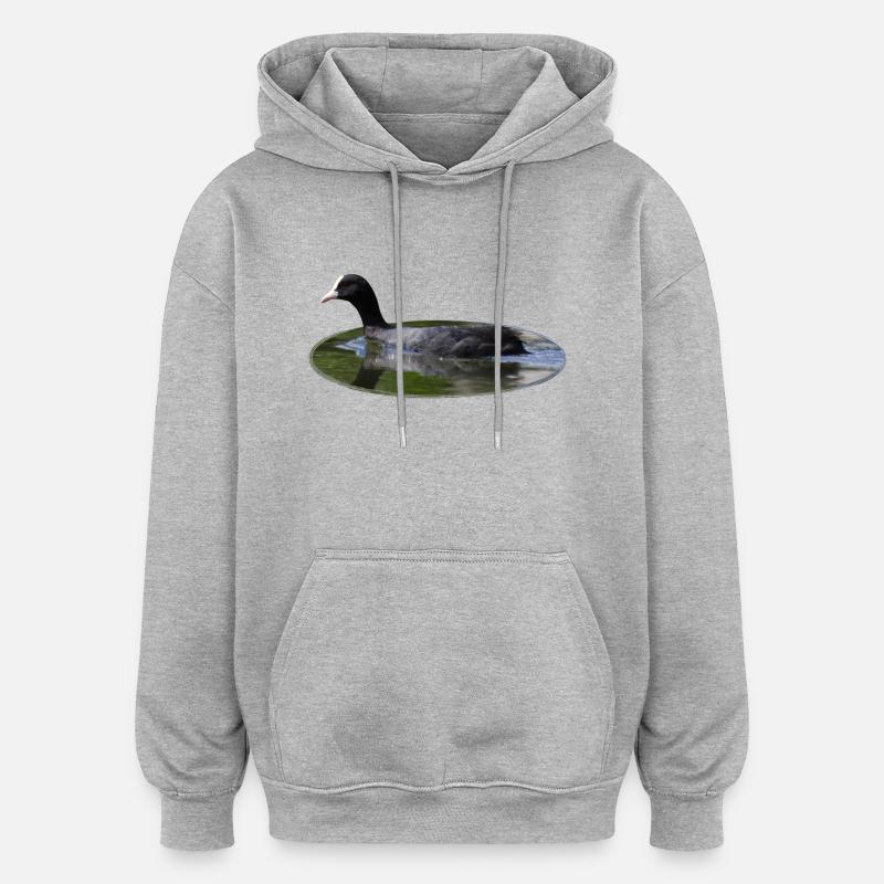 Foulque macroule - Sweat à capuche oversize unisexe - gris chiné