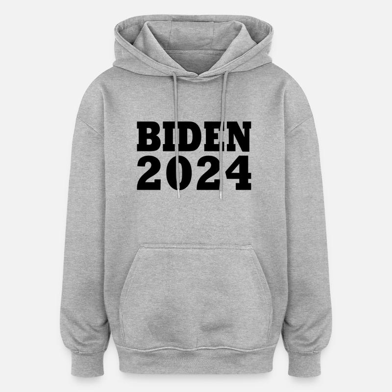 Joe biden 2024 - Sweat à capuche oversize unisexe - gris chiné