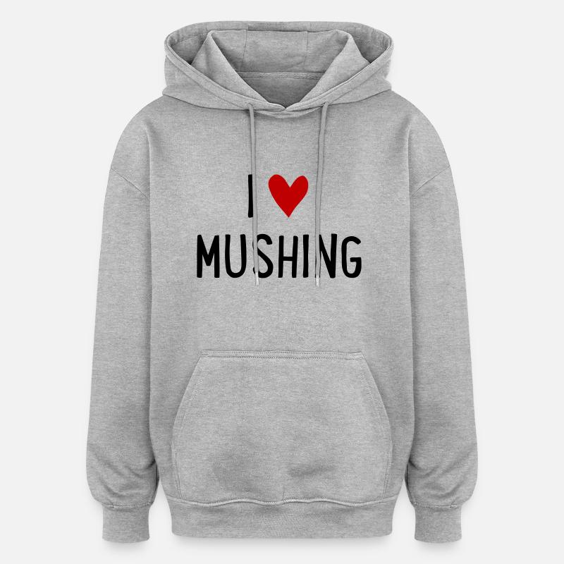 Mushing - Sweat à capuche oversize unisexe - gris chiné