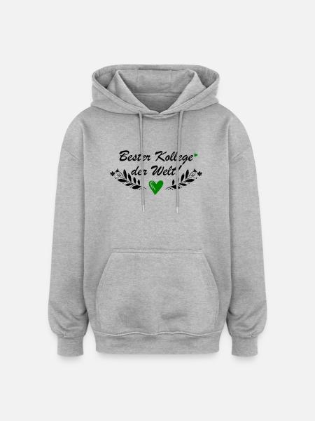 Bester Kollege der Welt - Oversized Unisex Hoodie - Grau meliert