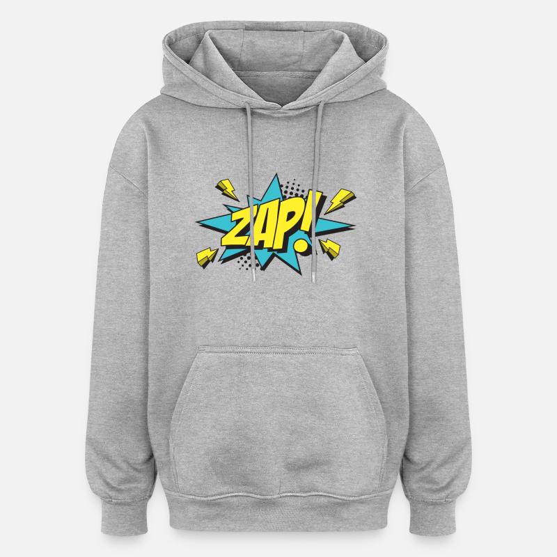 ZAP-Comic-Design - Oversized Unisex Hoodie - Grau meliert