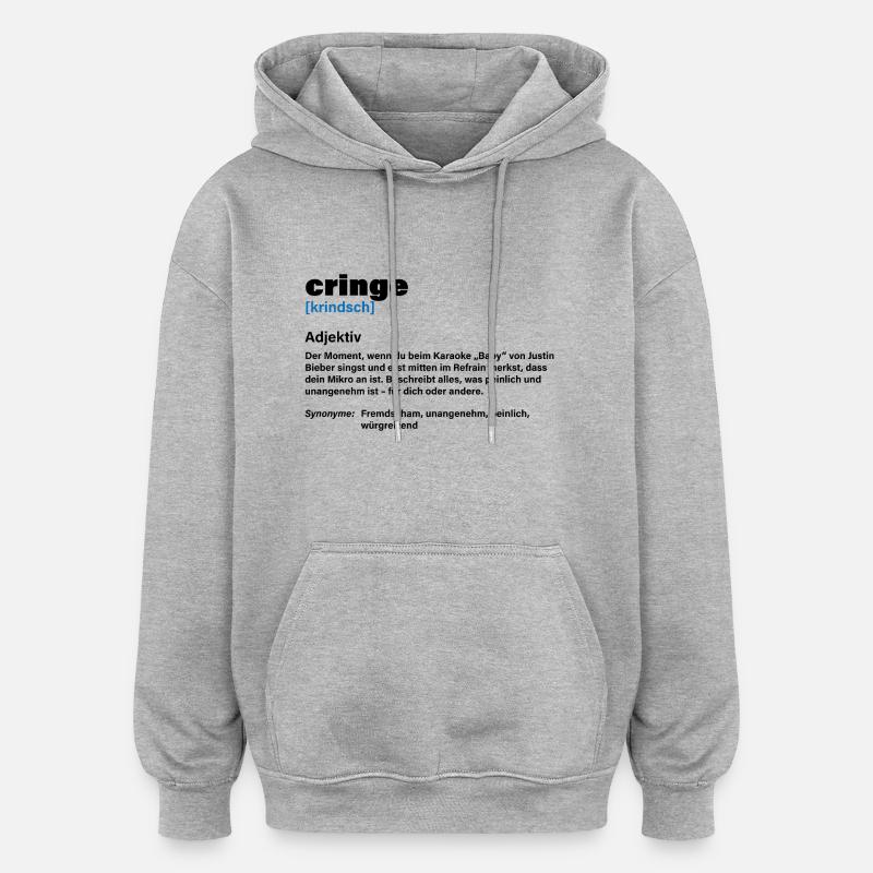Embarrassant – La sensation d’inconfort - Sweat à capuche oversize unisexe - gris chiné