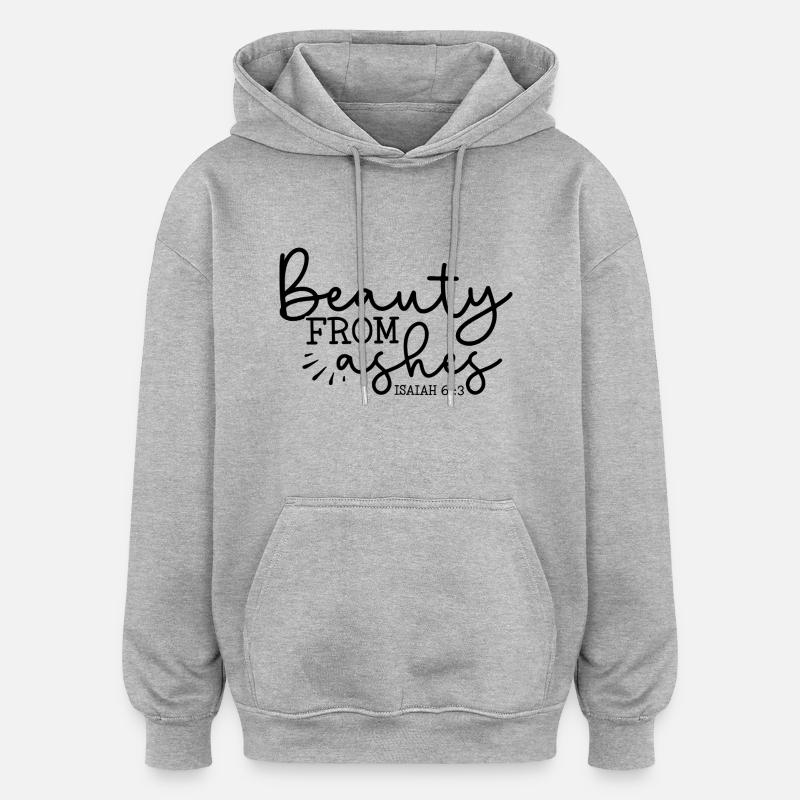 La beauté de ses cendres - Sweat à capuche oversize unisexe - gris chiné