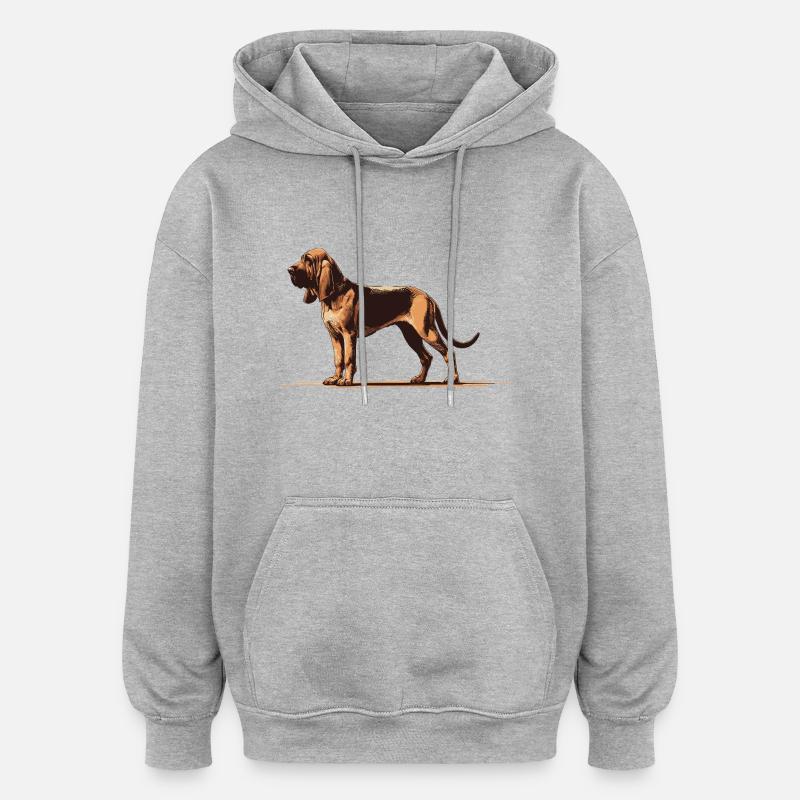 Limier - Sweat à capuche oversize unisexe - gris chiné