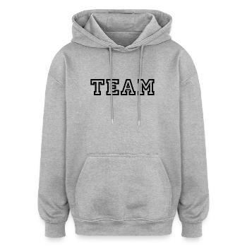 ÉQUIPE - Mannschaft - Sport - Sweat à capuche oversize unisexe - gris chiné - Devant - Noah (186cm)