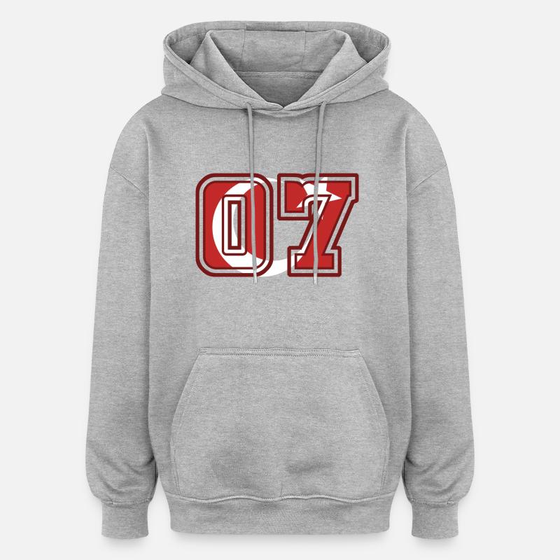 Antalya - Sweat à capuche oversize unisexe - gris chiné