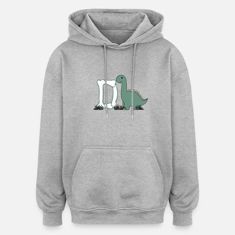 Buchstabe D - Oversized Unisex Hoodie - Grau meliert