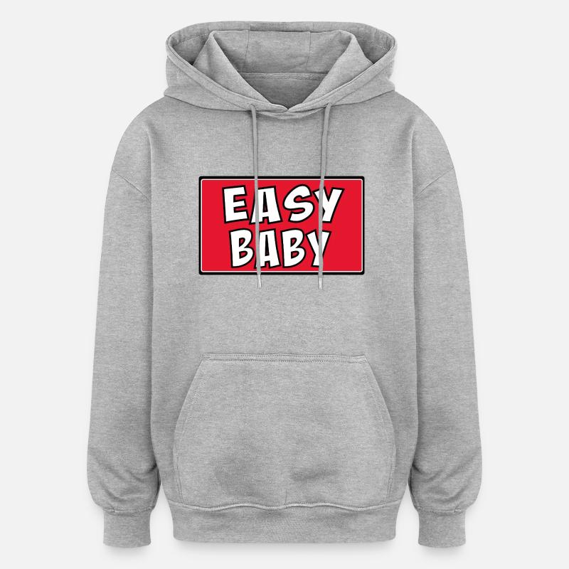 Bébé facile - Sweat à capuche oversize unisexe - gris chiné