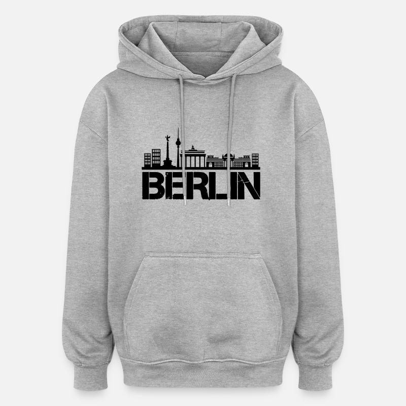 Horizon de Berlin - Sweat à capuche oversize unisexe - gris chiné