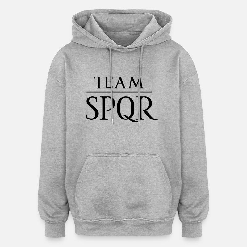 Équipe SPQR logo vecteur foncé - Sweat à capuche oversize unisexe - gris chiné