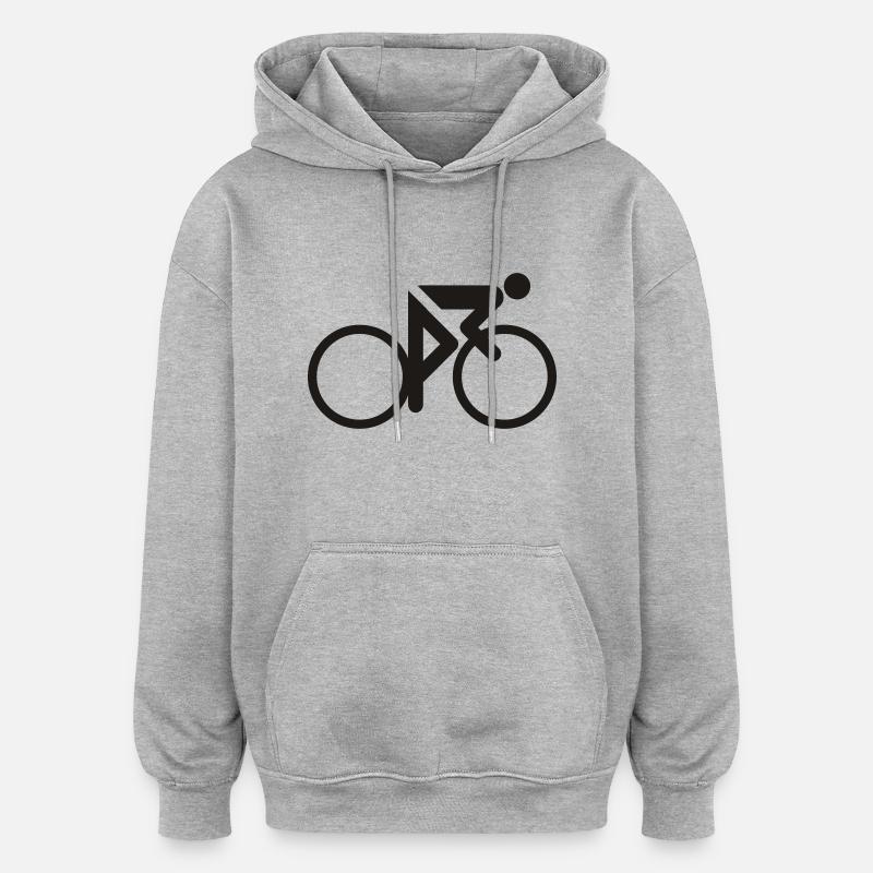 cyclisme - Sweat à capuche oversize unisexe - gris chiné