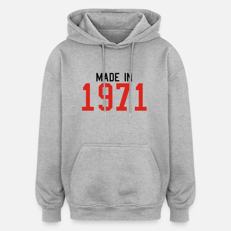 1971 - Oversized Unisex Hoodie - heather grey