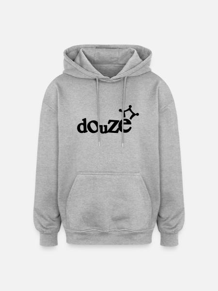 logo_douze - Sweat à capuche oversize unisexe - gris chiné