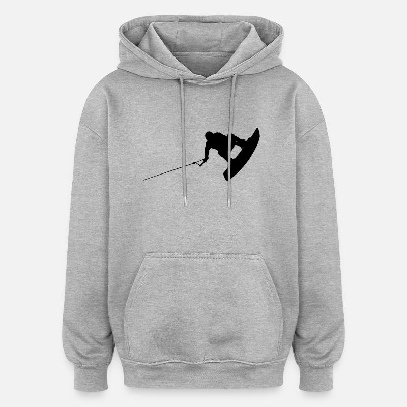 wakeboarder_02 - Sweat à capuche oversize unisexe - gris chiné