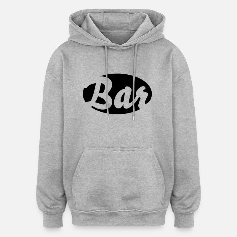 Bar - Sweat à capuche oversize unisexe - gris chiné
