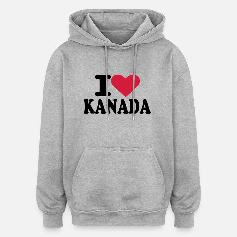 Kanada - Oversized Unisex Hoodie - Grau meliert