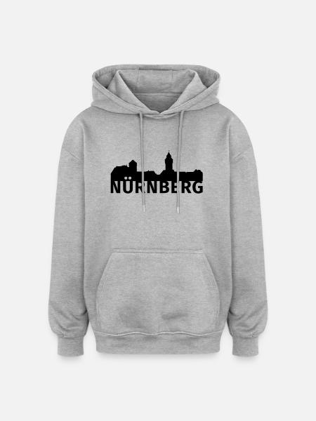 Nürnberg - Oversized Unisex Hoodie - Grau meliert