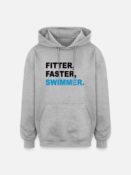 schwimmen - Oversized Unisex Hoodie - Grau meliert